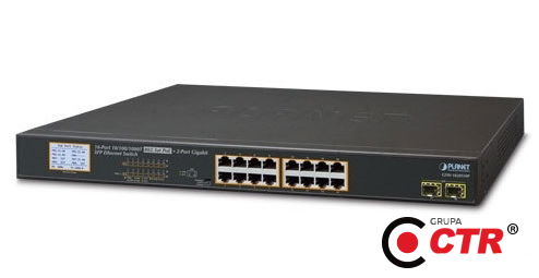zdjęcie produktu Planet GSW-1820VHP - Switch 16-portowy PoE + 2xSFP 1