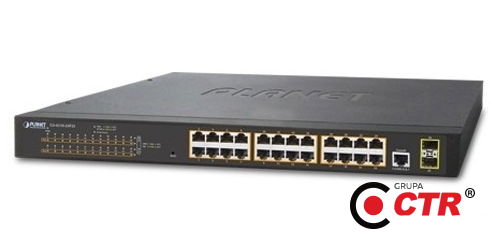 zdjęcie produktu Planet GS-4210-24P2S - Switch 24x10-100-1000T PoE + 2xSFP 1