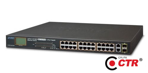 zdjęcie produktu Planet FGSW-2622VHP - Switch 24x10-100TX 802.3at PoE + 2xGigabit 1