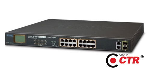 zdjęcie produktu Planet FGSW-1822VHP - Switch 16x10-100TX 802.3at PoE + 2xGigabit 1
