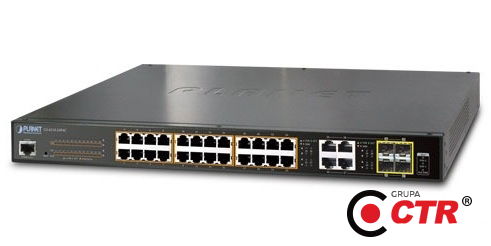 zdjęcie produktu Planet GS-4210-24P4C - Switch 24x10-100-1000T PoE+ 4xTP-SFP 1