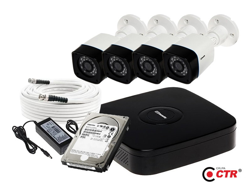Zestaw 4 kamer LC-301 AHD + akcesoria + dysk 1TB