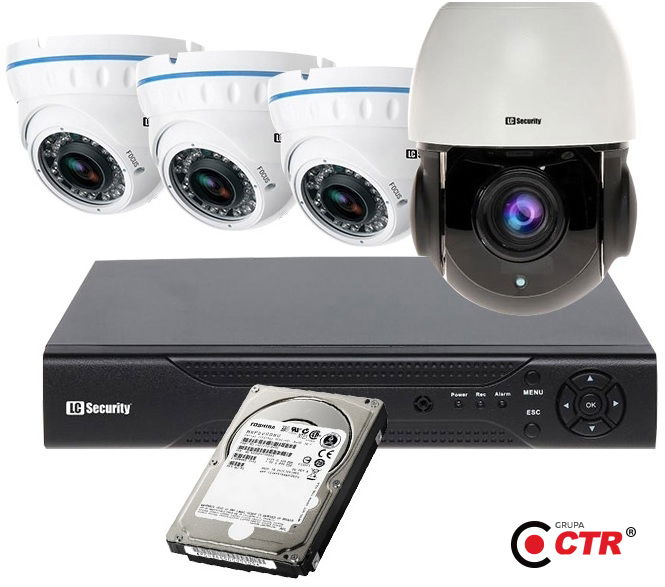 zdjęcie produktu Zestaw 3xLC-676 AHD PREMIUM + LC-HDX24 AHD + rejestrator + 1TB 1