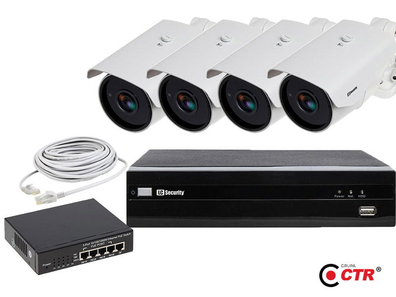 zdjęcie produktu Zestaw 4 x LC-256-IP POE + akcesoria 1