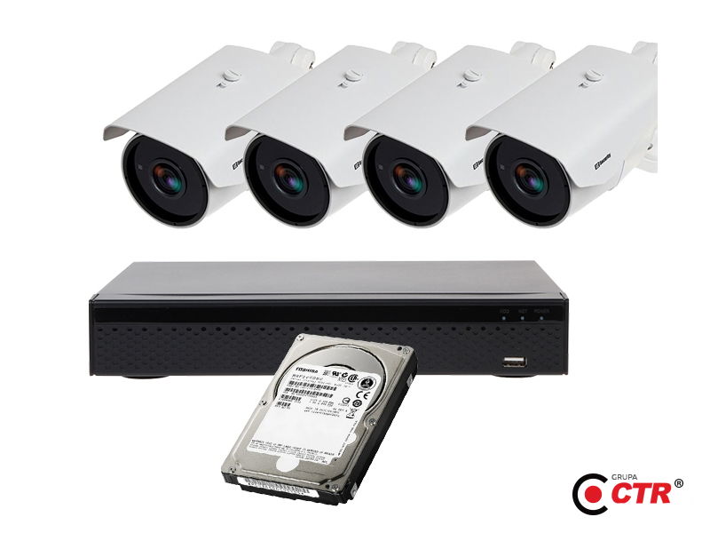 zdjęcie produktu Zestaw 4 x LC-400 IP PoE + rejestrator + dysk 1TB 1