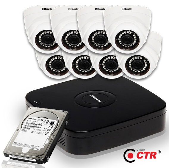 zdjęcie produktu Zestaw 8 kamer LC-304 AHD + rejestrator + dysk 1TB 1