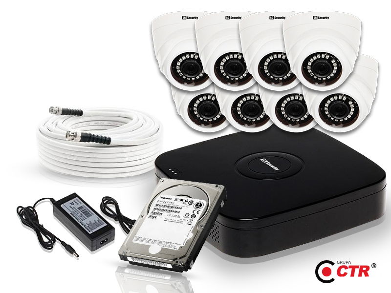 zdjęcie produktu Zestaw 8 kamer LC-304 AHD + akcesoria + dysk 1TB 1
