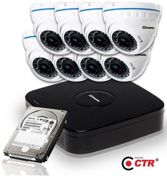 zdjęcie produktu Zestaw 8 kamer LC-676 AHD + rejestrator + dysk 1TB 1
