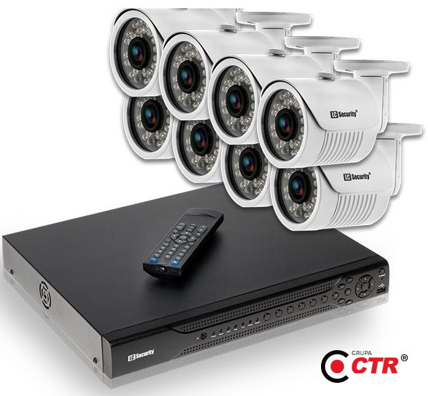zdjęcie produktu Zestaw 8 kamer LC-151 IP POE + rejestrator 1