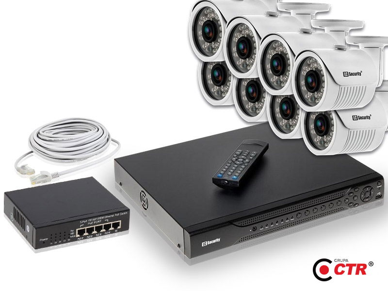 zdjęcie produktu Zestaw 8 kamer LC-151 IP POE + akcesoria 1
