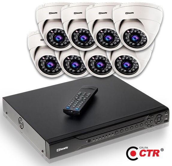 zdjęcie produktu Zestaw 8 kamer LC-344 IP POE + rejestrator 1
