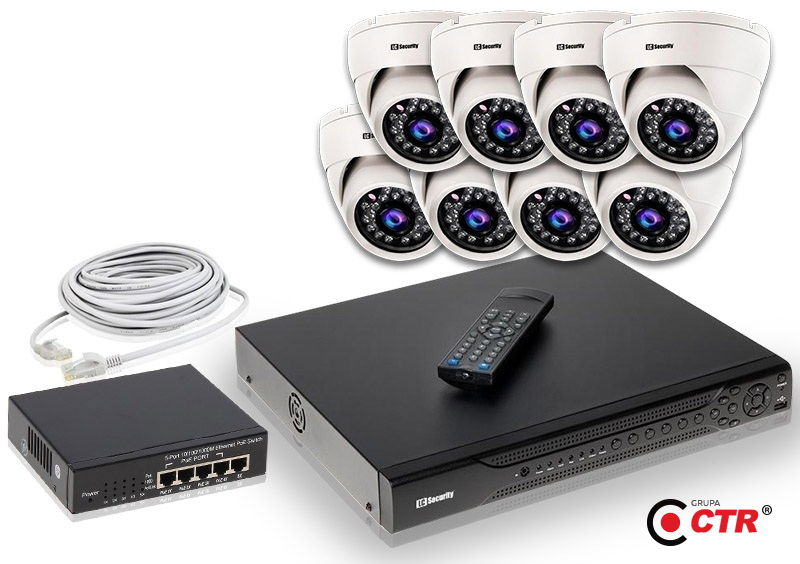 zdjęcie produktu Zestaw 8 kamer LC-344 IP POE + akcesoria 1