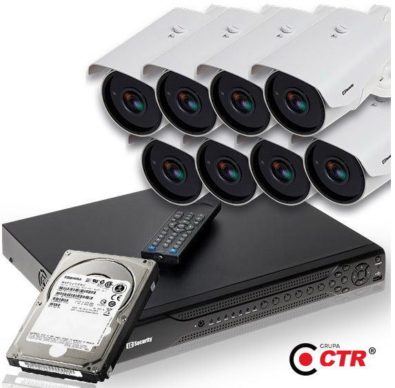 zdjęcie produktu Zestaw 8 kamer LC-259 IP POE + rejestrator + dysk 1TB 1