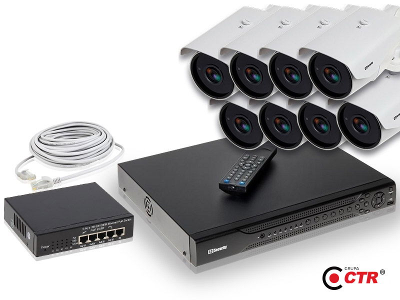 zdjęcie produktu Zestaw 8 kamer LC-259 IP POE + akcesoria 1