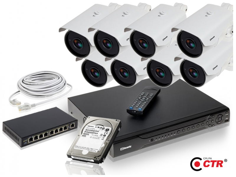 zdjęcie produktu Zestaw 8 kamer LC-259 IP POE + akcesoria + dysk 1TB 1