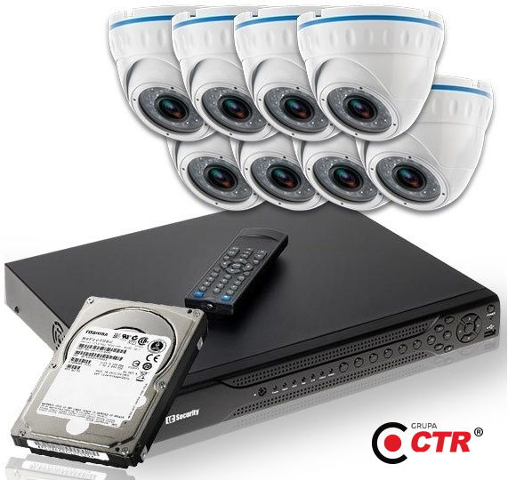 zdjęcie produktu Zestaw 8 kamer LC-244 IP POE + rejestrator + dysk 1TB 1