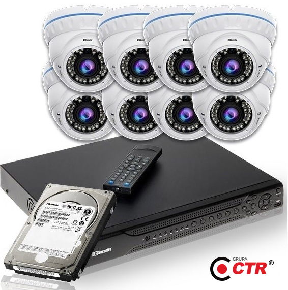 zdjęcie produktu Zestaw 8 kamer LC-444 IP POE+ rejestrator + dysk 1TB 1