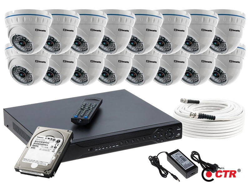 zdjęcie produktu Zestaw 16 kamer LC-141 AHD PREMIUM + akcesoria + dysk 1TB 1
