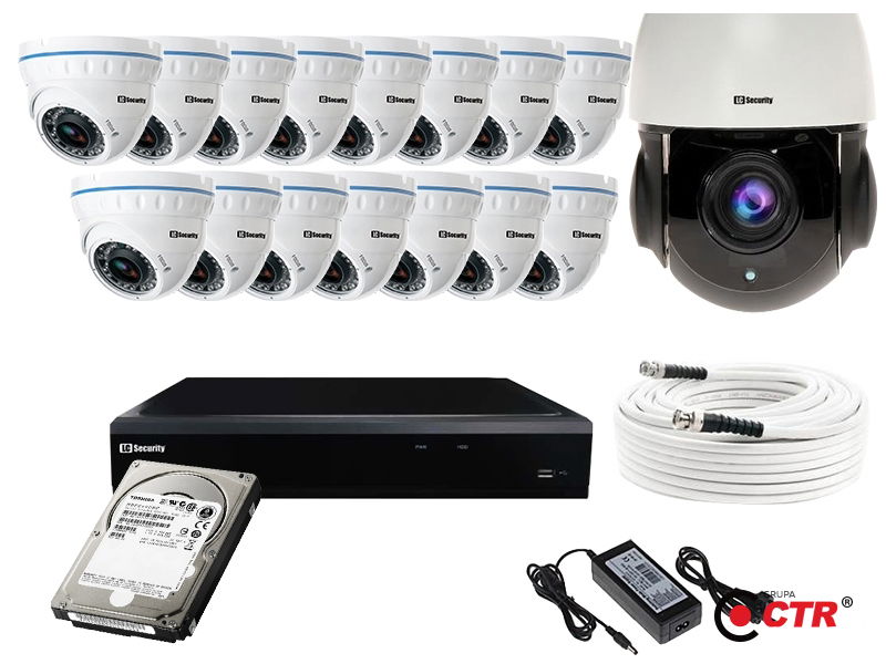 zdjęcie produktu Zestaw 15xLC-676 AHD PREMIUM + LC-HDX24 AHD + akcesoria + 1TB 1