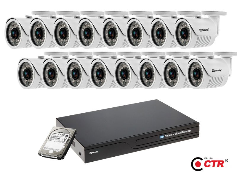 zdjęcie produktu Zestaw 16 kamer LC-151 IP POE + rejestrator + dysk 1TB 1