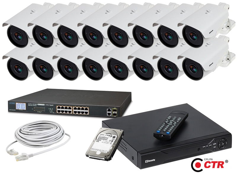 zdjęcie produktu Zestaw 16 kamer LC-259 IP POE + akcesoria + dysk 1TB 1