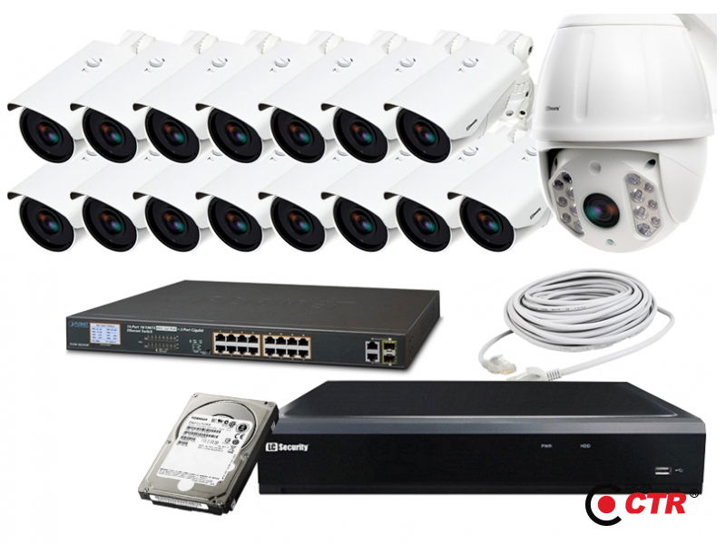 zdjęcie produktu Zestaw 15xLC-366 IP POE + LC-HDX22 IP PREMIUM + akcesoria + 1TB 1