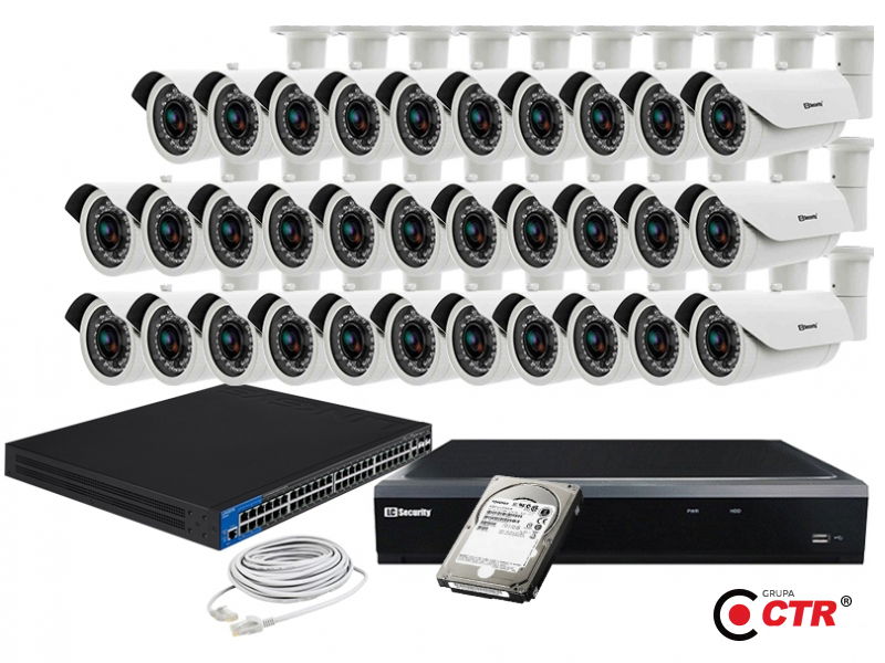 zdjęcie produktu Zestaw 32 kamer LC-155 IP POE + akcesoria + dysk 1TB 1
