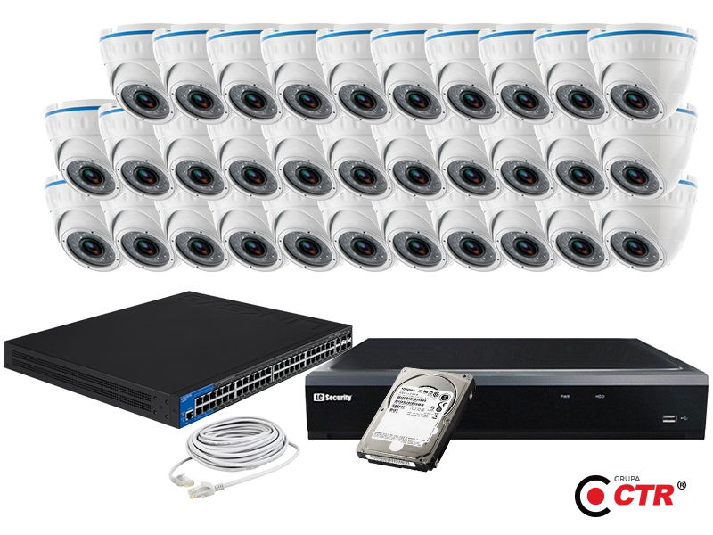 zdjęcie produktu Zestaw 32 kamer LC-244 IP POE + akcesoria + dysk 1TB 1