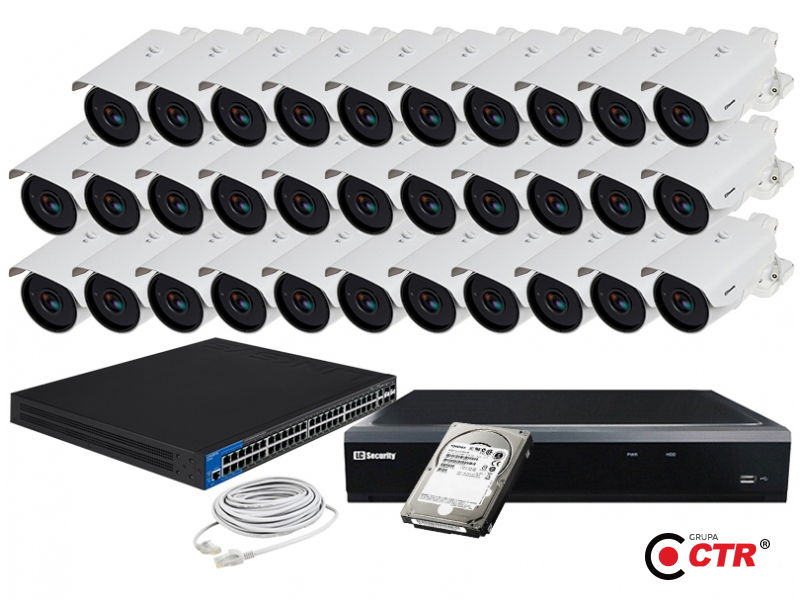 zdjęcie produktu Zestaw 32 kamer LC-400 IP POE + akcesoria + dysk 1TB 1