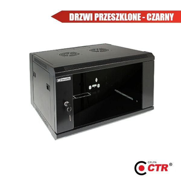 zdjęcie produktu LC-R19-W6U450 - Szafa rack wisząca koloru czarnego 1