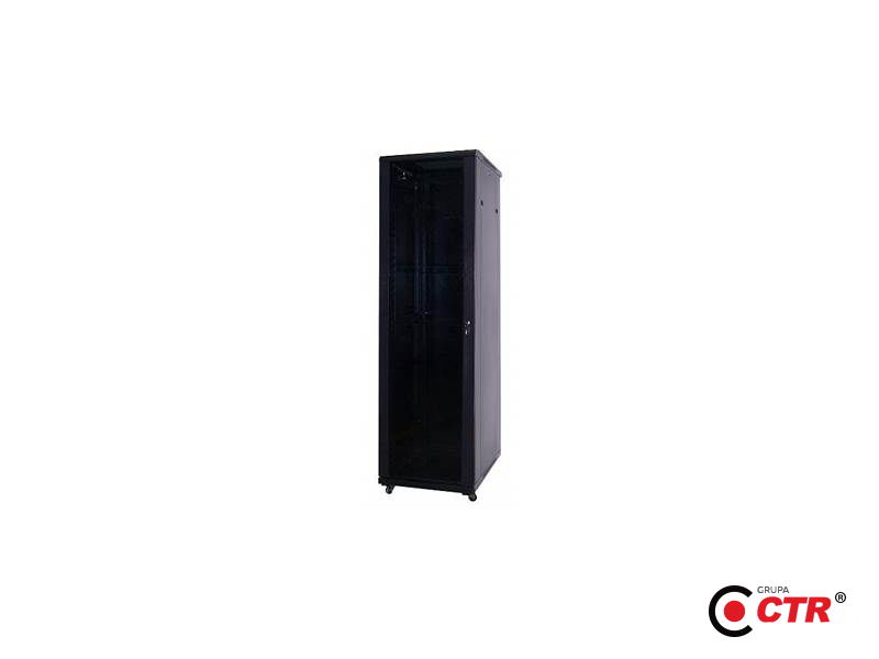zdjęcie produktu LC-R19-S18U600600 - Czarna stojąca szafa rack 1