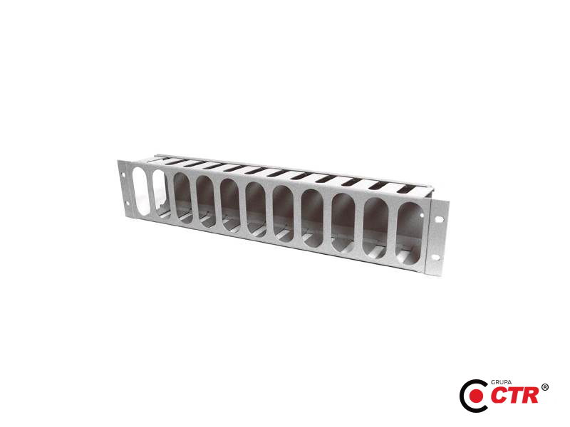 zdjęcie produktu Szary organizator kabli 19" 2U 1