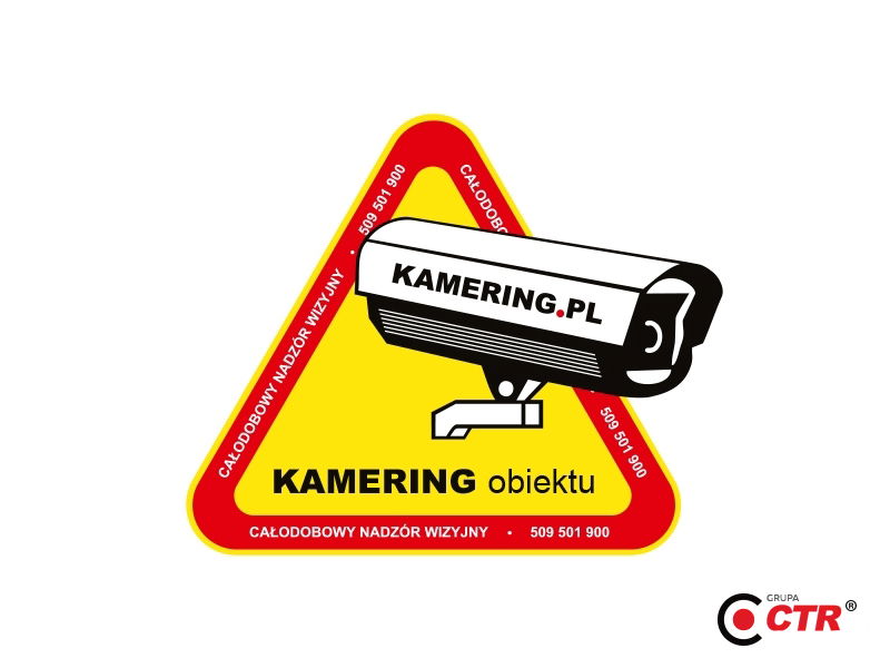 zdjęcie produktu Duża naklejka monitoring pojazdu 15,8 x 13 cm 1