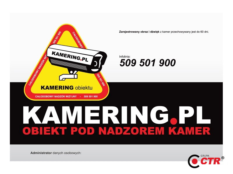 zdjęcie produktu Prostokątna tabliczka obiekt monitorowany 35 x 26 cm 1